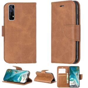 Realme 7 Serie Stilvolle Braune Flip Handyhülle